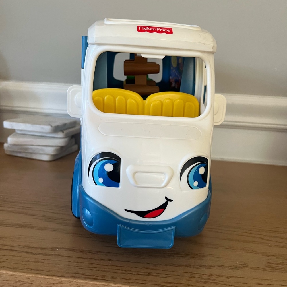 Fisher-Price Blue and White Smiling Toy Vehicle